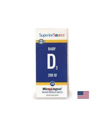 Baby D3 – Витамин D3 за здрави кости и имунитет за бебета и деца, 200 IU/ 5 μg, 100 сублингвални таблетки