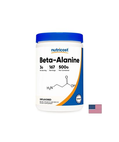 Бета-аланин – За издръжливост и тренировъчна мощ, 3000 mg, 500 g прах