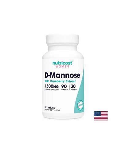 D-маноза 1300 mg + Червена боровинка 500 mg – Уринарно здраве (формула за жени), 90 капсули