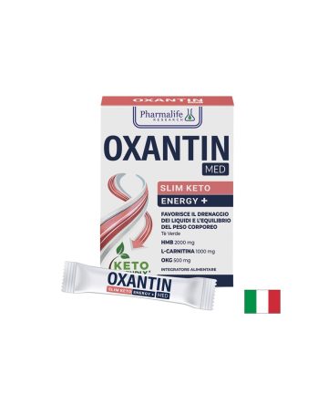 HMB 2000 mg + L-Карнитин 1000 mg + Зелен чай – Контрол на теглото и кето баланс, Oxantin Med Slim Keto Energy+, 15 сашета