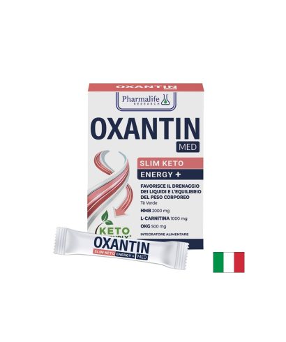 HMB 2000 mg + L-Карнитин 1000 mg + Зелен чай – Контрол на теглото и кето баланс, Oxantin Med Slim Keto Energy+, 15 сашета