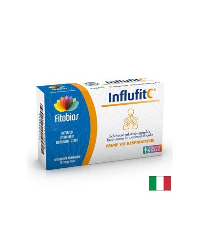 Influfit C - Ехинацея 400 mg + Андрографис 300 mg + Витамин C 80 mg – Имунна защита при настинки и вируси, 12 таблетки