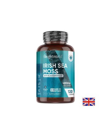 Irish sea moss 4000 mg + Фукус (кафяви водорасли) 639 mg – Детокс, храносмилане и метаболитен баланс, 120 капсули