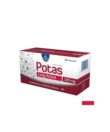 Калий При крампи, мускулна умора и нарушения в сърдечния ритъм 960 mg, 60 капсули с удължено освобождаване
