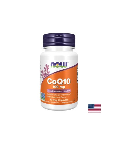 Коензим Q10 100 mg + глог 400 mg, CoQ10 with hawthorn berry, 30  капсули