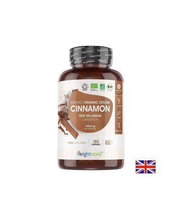 Контрол на теглото и кръвната захар - Цейлонска канела (органик), 1000 mg х 180 капсули Weight Worl