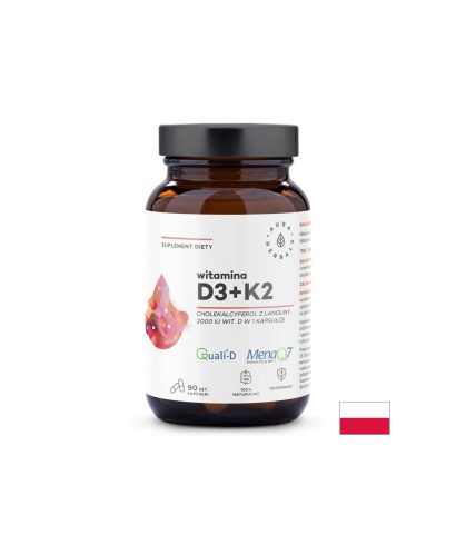 Кости и стави - Витамин D3 2000 IU + К2 100 µg, 90 капсули