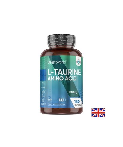 L-Таурин 500 mg Енергия, издръжливост и сърдечно здраве 180 капсули