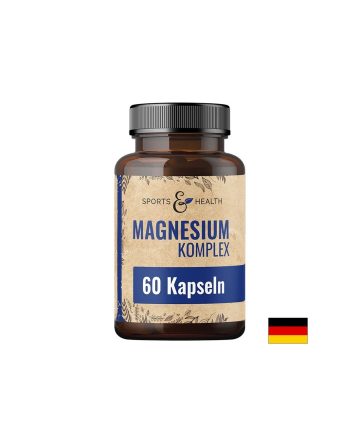 Магнезий 126 mg (8 форми) + Витамин B6 2.1 mg – За мускули, сърце и нервна система, 60 капсули