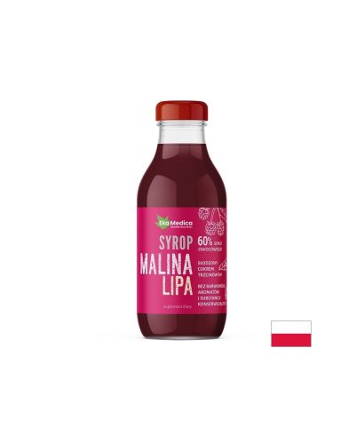 Малина + Липа – Успокоява гърлото и подкрепя имунитета, сироп 300 ml
