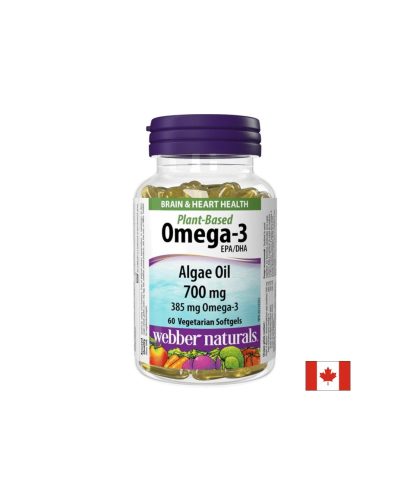 Омега-3 (веган) – За ясна мисъл, памет и сърдечна функция, 385 mg, 60 капсули