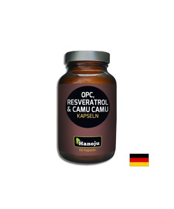 OPC 120 mg + Ресвератрол 200 mg + Каму каму 400 mg Антиоксидантна защита и анти-ейдж подкрепа 60 капсули