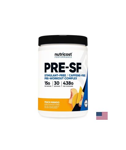 Пред тренировъчен комплекс PRE-SF, 450 g прах, с аромат на праскова и манго, 30 дози
