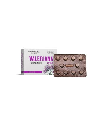 Валериана 60 mg + Витамин B6 1.5 mg – Спокойствие и баланс на нервната система, 50 таблетки