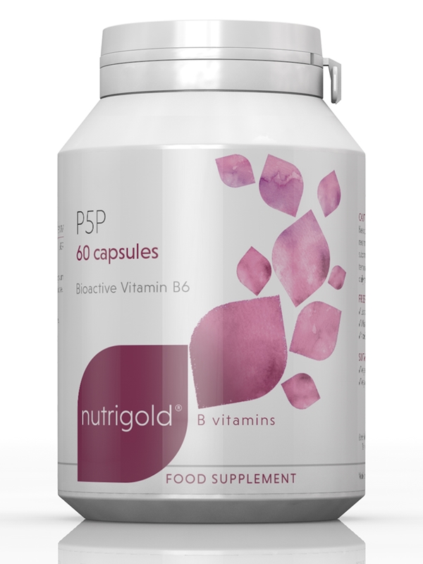 vitamin-B6-P5P-nutrigold Витамин В6 P5P (Пиридоксал-5-Фосфат) 20 мг – 60 капсули