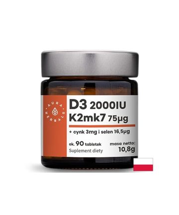 Витамин D3 25 µg + K2 MK-7 37.5 µg Здрави кости, силен имунитет 90 таблетки