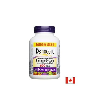 Витамин D3 1000 IU/ 25 µg, 600 таблетки, Webber Naturals
