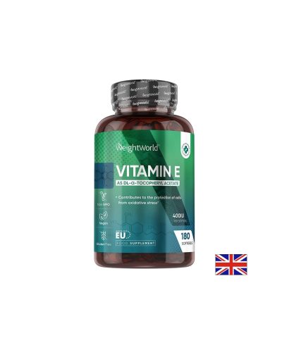 Витамин E 400 IU / 268 mg – Антиоксидантна защита и сърдечно здраве, 180 капсули