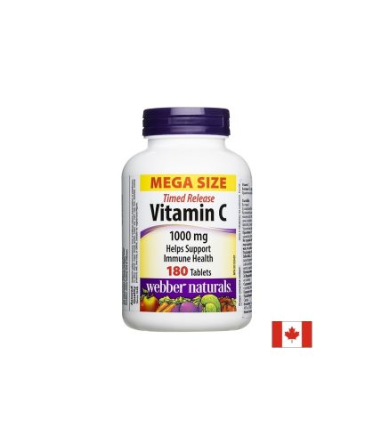 Витамин С (с удължено освобождаване) 1000 mg, Vitamin C, 180 таблетки