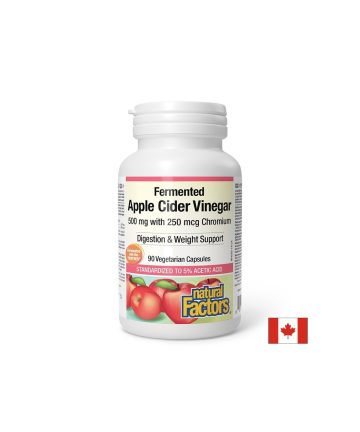 Ябълков Oцет 500 mg + Хром Пиколинат 250 µg, 90 V капсули - Natural Factors