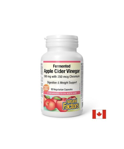 Ябълков Oцет 500 mg + Хром Пиколинат 250 µg, 90 V капсули - Natural Factors